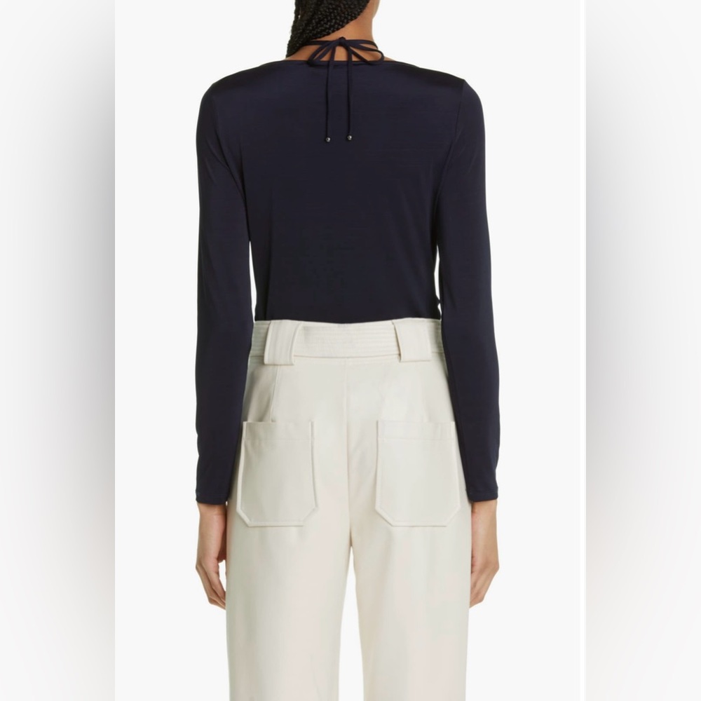 Veronica Beard Roque Ruched Tie  Back Top, Size 6 - Picture 2 of 12